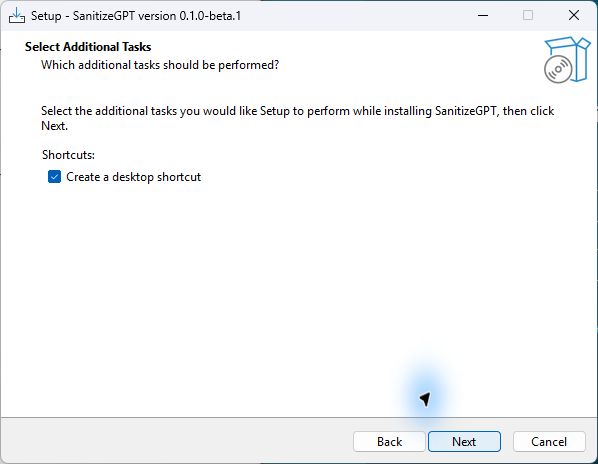 Optional desktop-shortcut setting